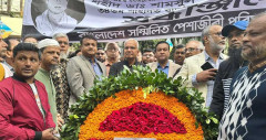 শহীদ ডা. মিলনের সমাধিতে পেশাজীবী পরিষদের শ্রদ্ধা