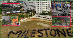 উত্তরায় ৬ দফা দাবিতে মাইলস্টোন কলেজ শিক্ষার্থীদের শান্তিপূর্ণ বিক্ষোভ
