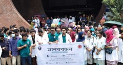 তৃতীয় দিনের মতো কর্মবিরতিতে সোহরাওয়ার্দীর ইন্টার্ন চিকিৎসকরা