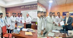 টানা ১০ দিন আন্দোলনে সুনামগঞ্জ মেডিকেলের শিক্ষার্থীরা, দাবি আদায়ে এবার স্বাস্থ্যমন্ত্রীর কাছে স্মারকলিপি