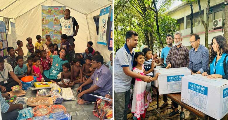 বন্যায় ক্ষতিগ্রস্ত শিশুদের সুরক্ষায় কাজ করছে ইউনিসেফ