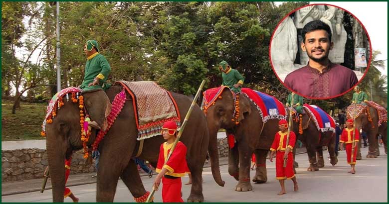 পুরোদমে চলছে ঈদ মিছিলের ঐরাবত হাতির রাজকীয় প্রস্তুতি