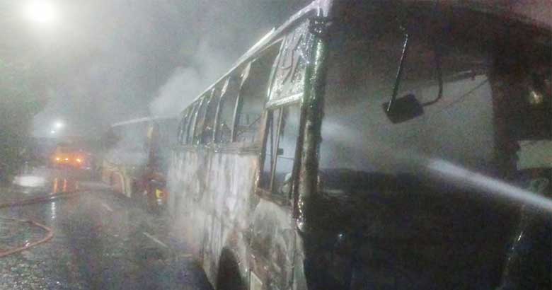 সাভারে দুই বাসের ধাক্কায় অ্যাম্বুলেন্সে আগুন, চারজন নিহত